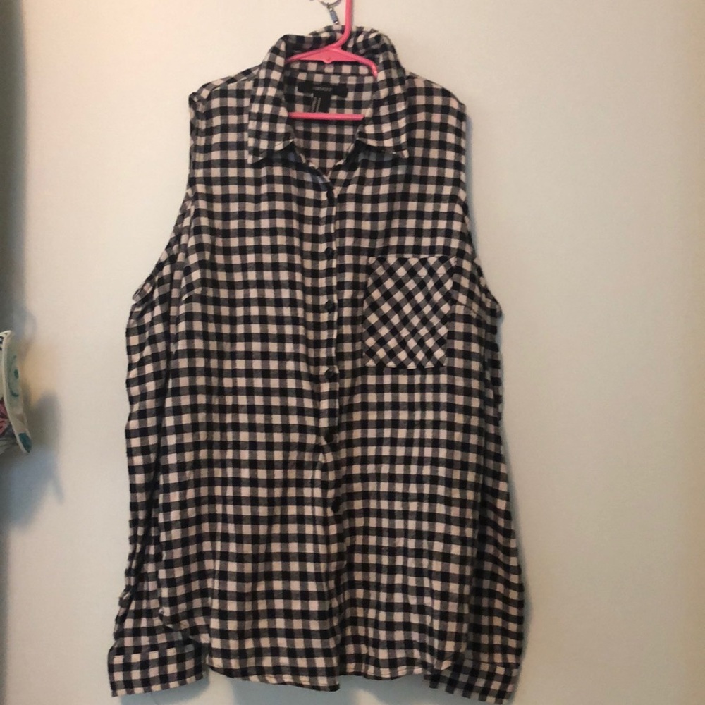 checkered open shoulder flannel